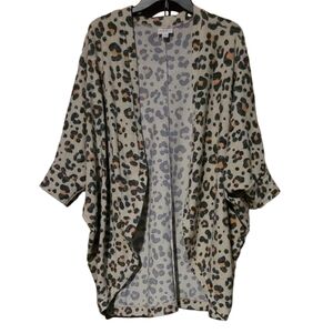 LLR LuLaRoe Tracy Knit Cardigan Leopard Print Sz L